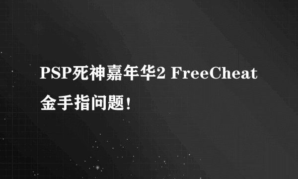 PSP死神嘉年华2 FreeCheat 金手指问题！