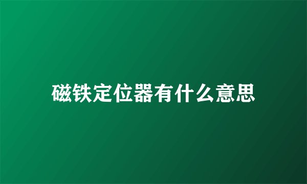 磁铁定位器有什么意思