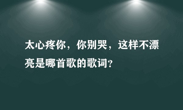太心疼你，你别哭，这样不漂亮是哪首歌的歌词？