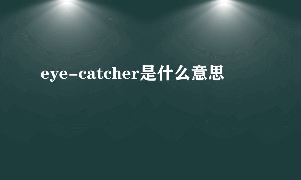 eye-catcher是什么意思