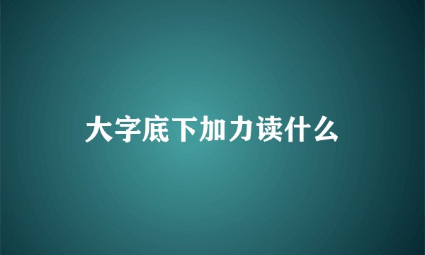大字底下加力读什么