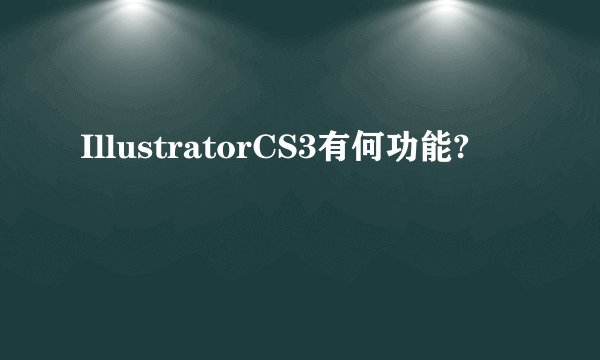 IllustratorCS3有何功能?