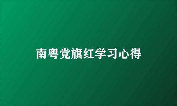 南粤党旗红学习心得
