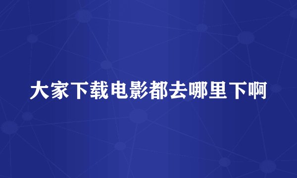 大家下载电影都去哪里下啊