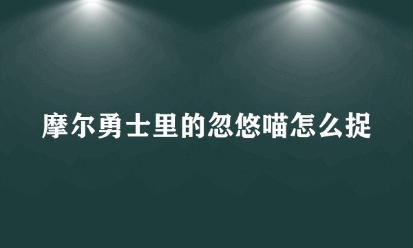 摩尔勇士里的忽悠喵怎么捉