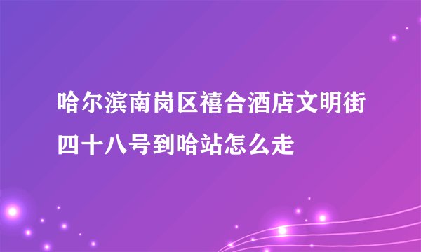 哈尔滨南岗区禧合酒店文明街四十八号到哈站怎么走