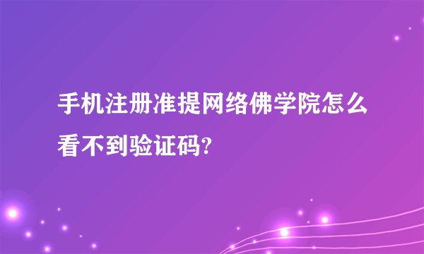 手机注册准提网络佛学院怎么看不到验证码?