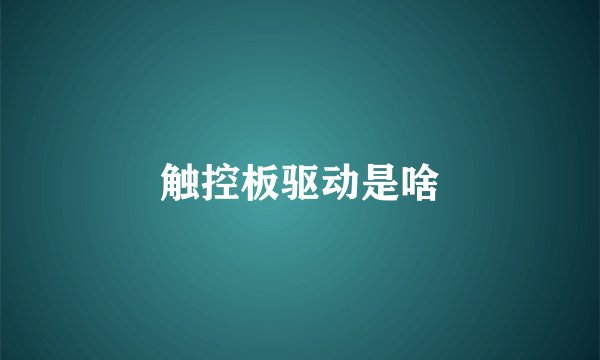 触控板驱动是啥