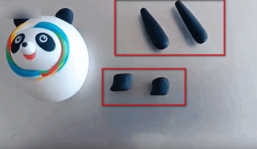 冰墩墩粘土制作