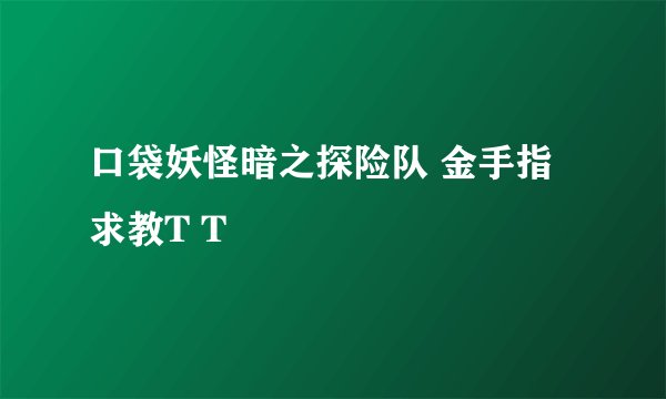 口袋妖怪暗之探险队 金手指求教T T