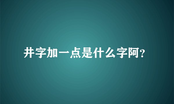 井字加一点是什么字阿？