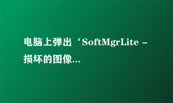电脑上弹出‘SoftMgrLite - 损坏的图像’，该如何解决？