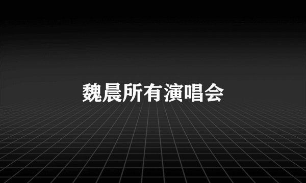 魏晨所有演唱会