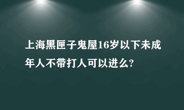 上海黑匣子鬼屋16岁以下未成年人不带打人可以进么?