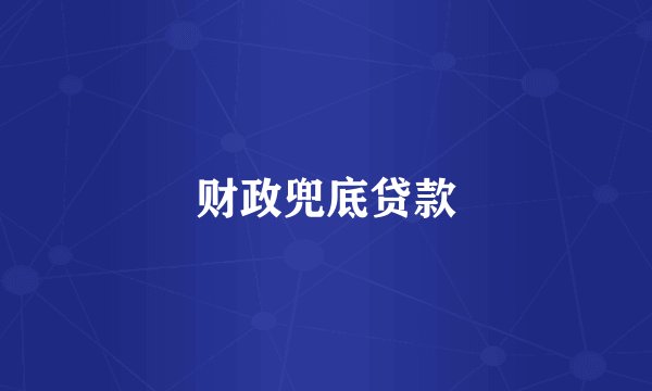 财政兜底贷款