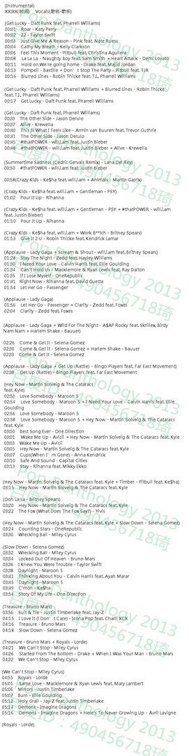 急求POP Danthology2013的歌单！！！！