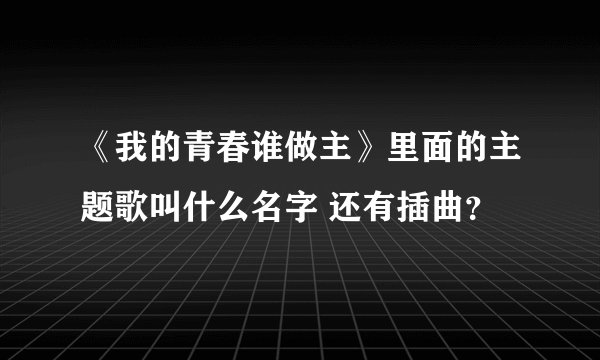 《我的青春谁做主》里面的主题歌叫什么名字 还有插曲？