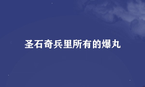 圣石奇兵里所有的爆丸