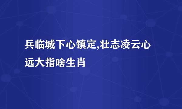 兵临城下心镇定,壮志凌云心远大指啥生肖