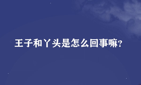 王子和丫头是怎么回事嘛？