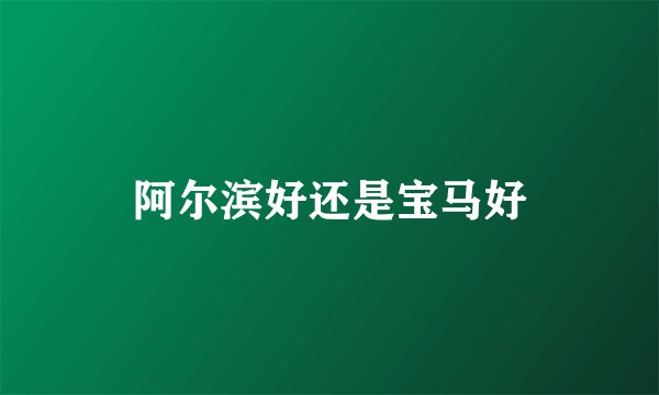 阿尔滨好还是宝马好
