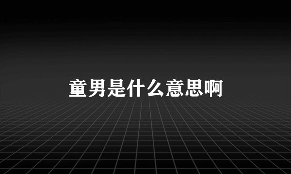 童男是什么意思啊