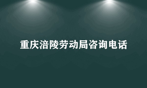 重庆涪陵劳动局咨询电话