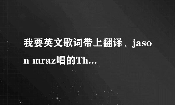 我要英文歌词带上翻译、jason mraz唱的The World As I See It