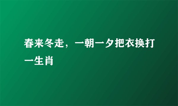 春来冬走，一朝一夕把衣换打一生肖