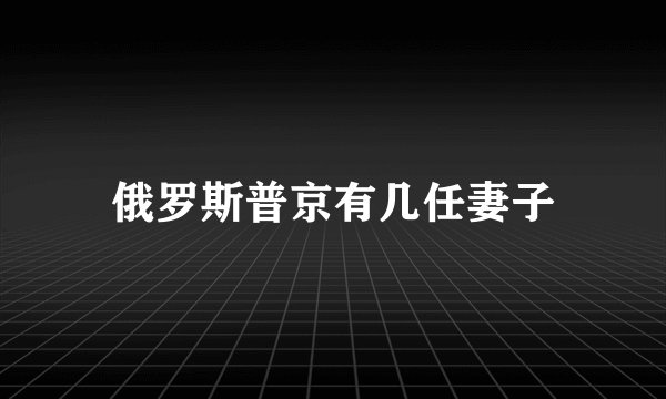 俄罗斯普京有几任妻子