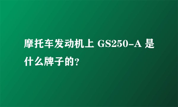 摩托车发动机上 GS250-A 是什么牌子的？