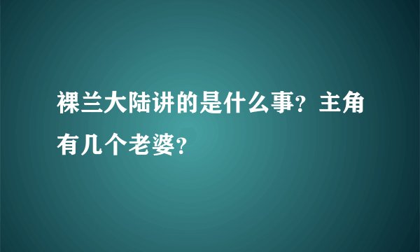 裸兰大陆讲的是什么事？主角有几个老婆？