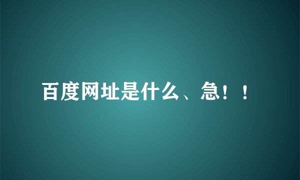 百度网址是什么、急！！