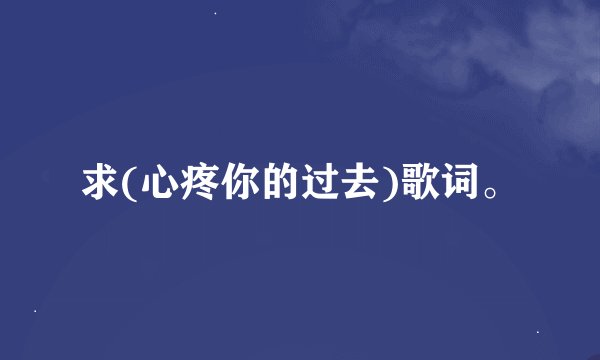 求(心疼你的过去)歌词。
