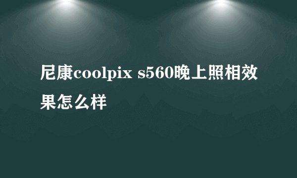尼康coolpix s560晚上照相效果怎么样