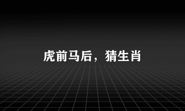 虎前马后，猜生肖