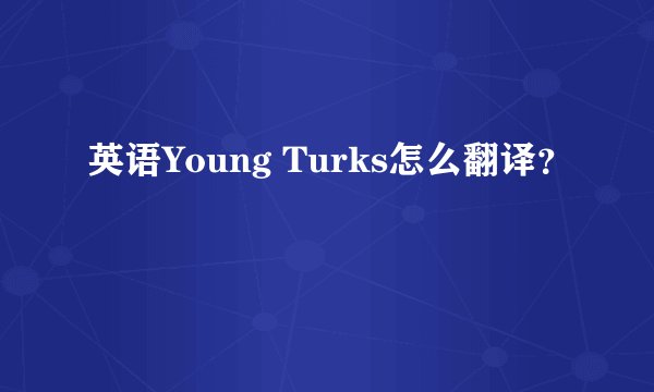 英语Young Turks怎么翻译？