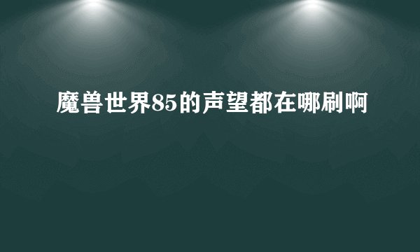 魔兽世界85的声望都在哪刷啊
