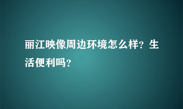 丽江映像周边环境怎么样？生活便利吗？