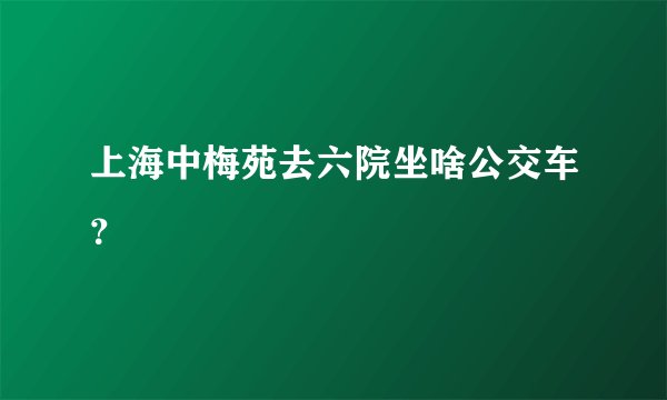 上海中梅苑去六院坐啥公交车？