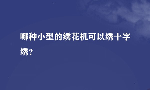 哪种小型的绣花机可以绣十字绣？