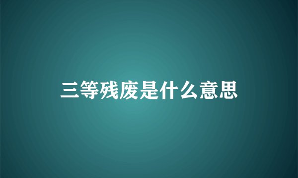 三等残废是什么意思