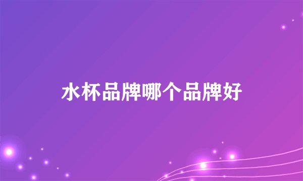 水杯品牌哪个品牌好