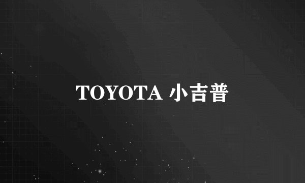 TOYOTA 小吉普