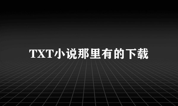 TXT小说那里有的下载
