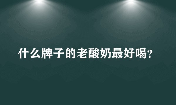 什么牌子的老酸奶最好喝？