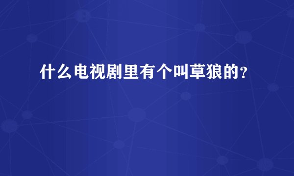 什么电视剧里有个叫草狼的？
