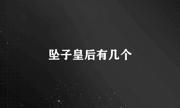 坠子皇后有几个