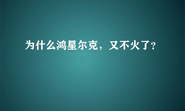 为什么鸿星尔克，又不火了？