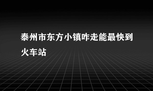 泰州市东方小镇咋走能最快到火车站